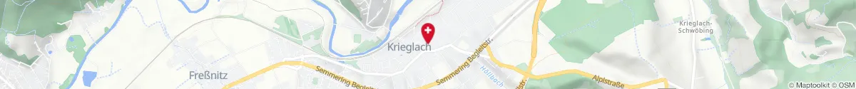 Map representation of the location for Jakobus-Apotheke in 8670 Krieglach